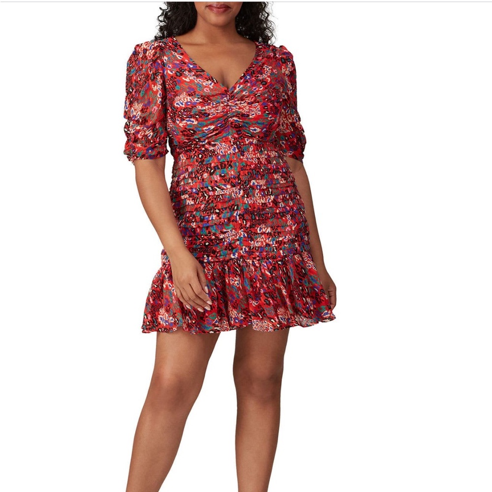Gently Used Tanya Taylor Red Leopard Dress